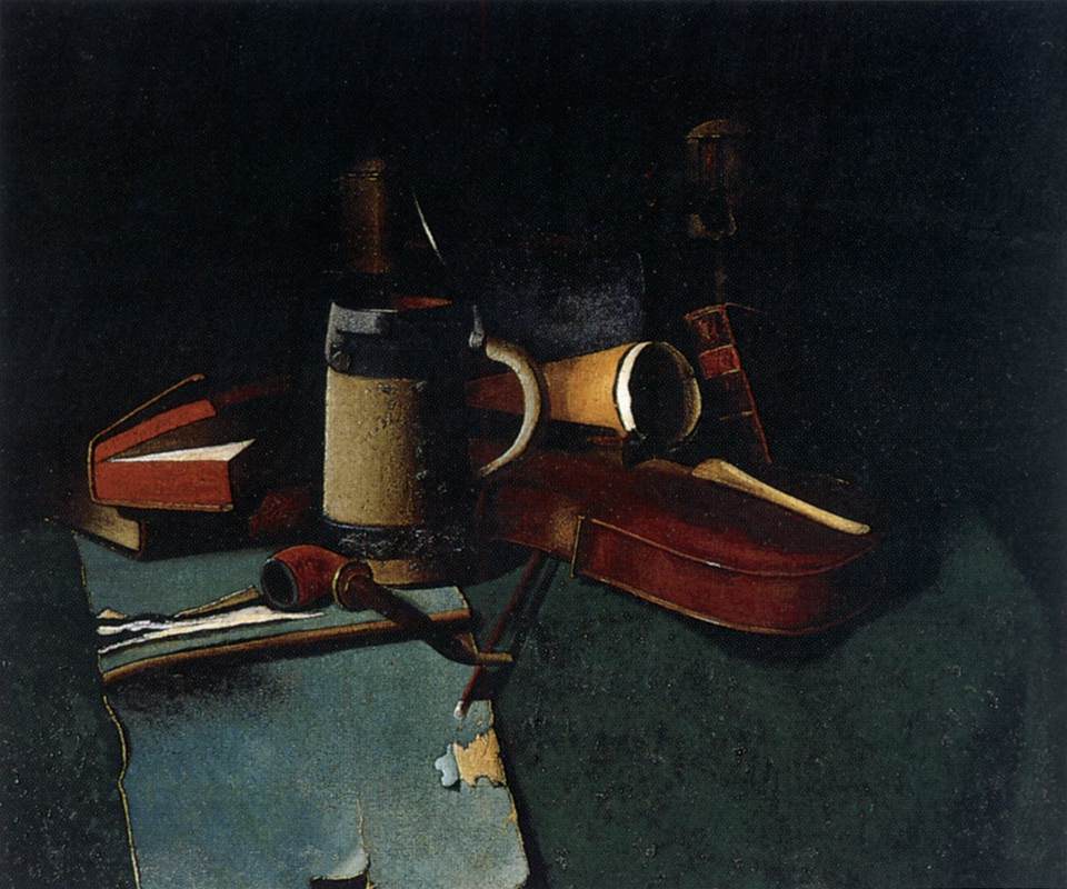 Books, Mug, Pipe, and Violin by PETO, John Frederick