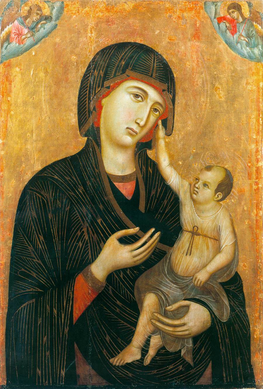 Madonna with Child and Two Angels (Crevole Madonna) by DUCCIO di Buoninsegna