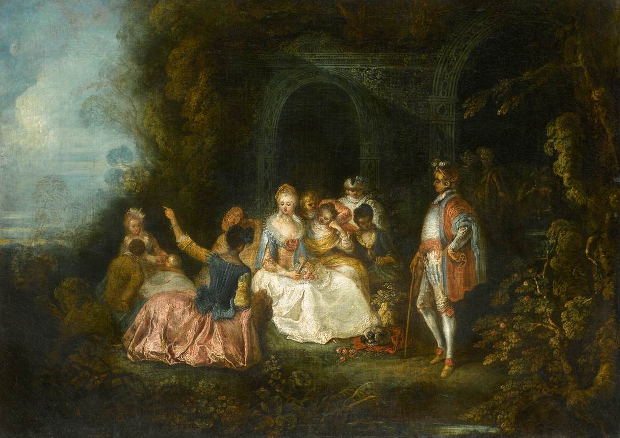 Amorous Couples in a Garden Setting by QUILLARD, Pierre-Antoine