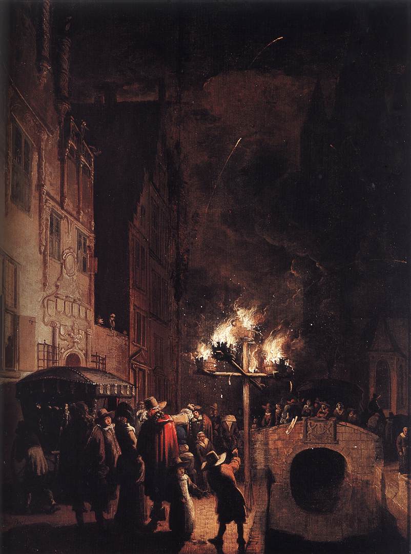 Celebration by Torchlight on the Oude Delft by POEL, Egbert van der