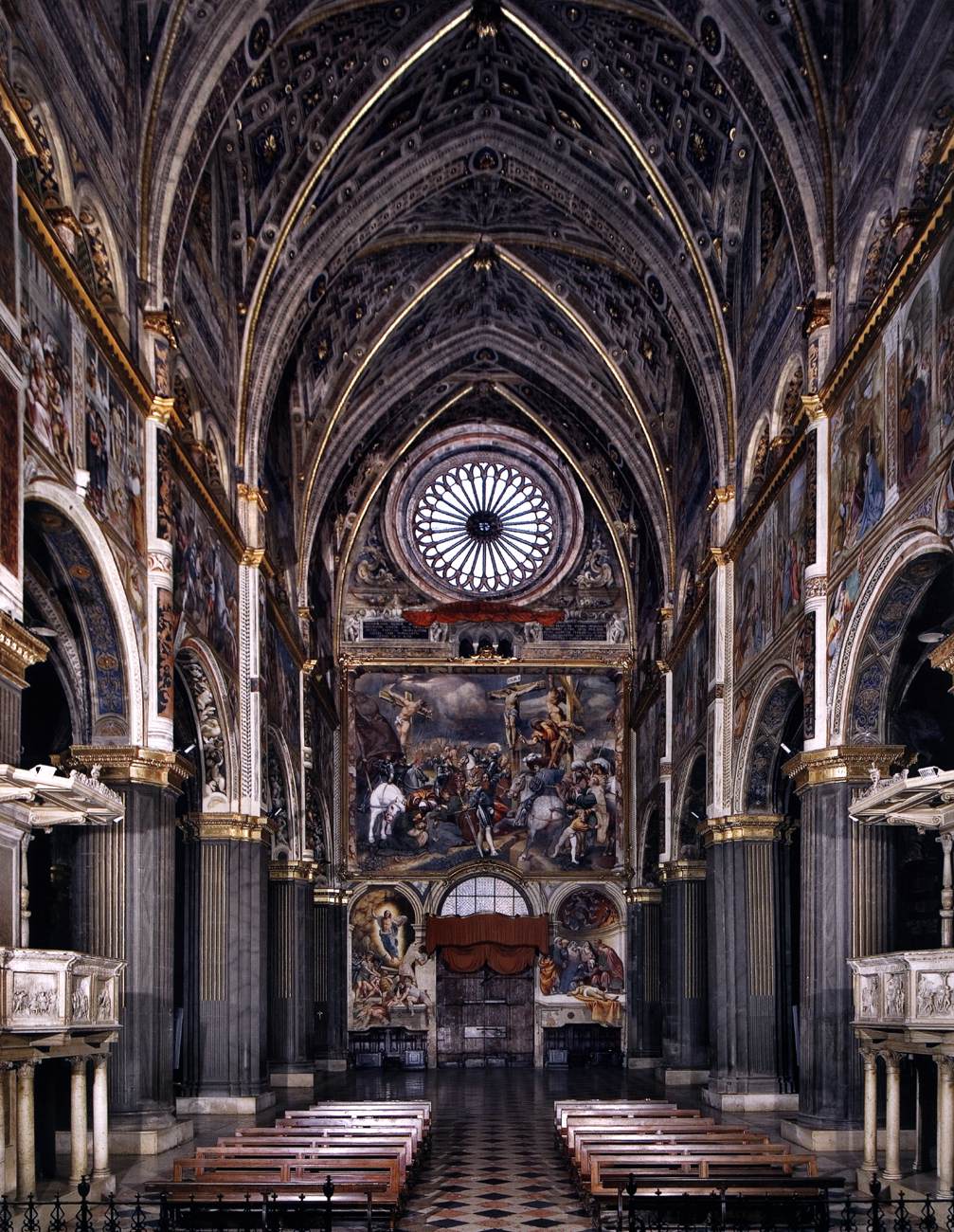 View of the nave and the inner façade by PORDENONE