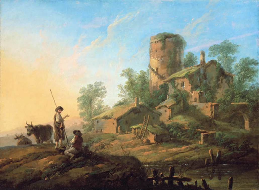 Pastoral Landscape with Shepherds by PILLEMENT, Jean-Baptiste