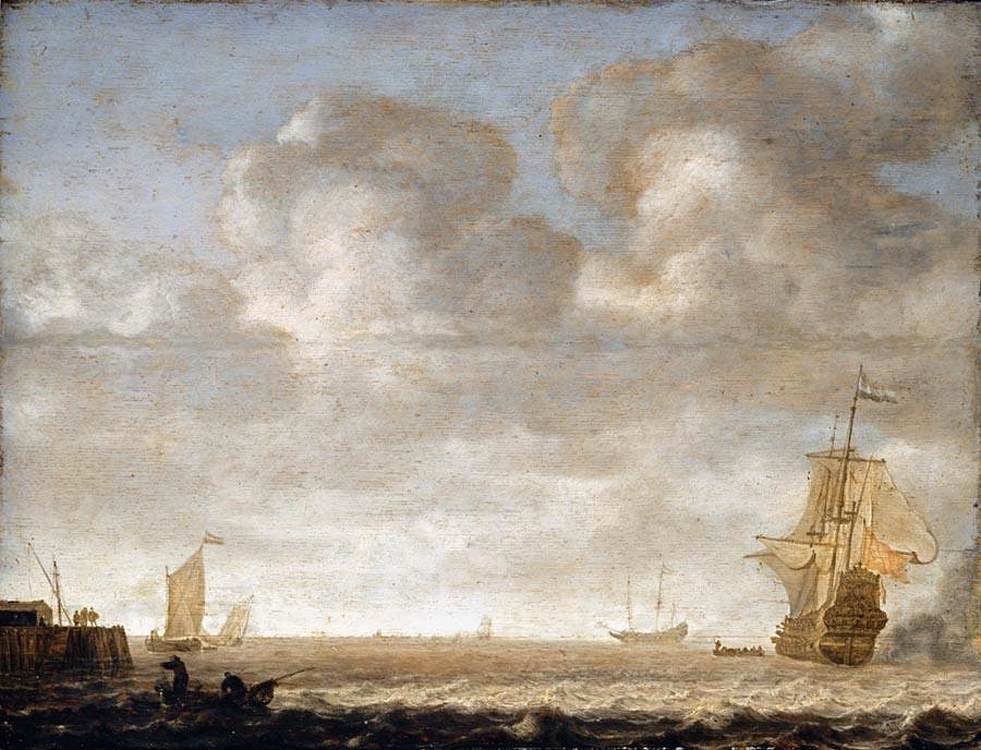 An Estuary Scene by VLIEGER, Simon de