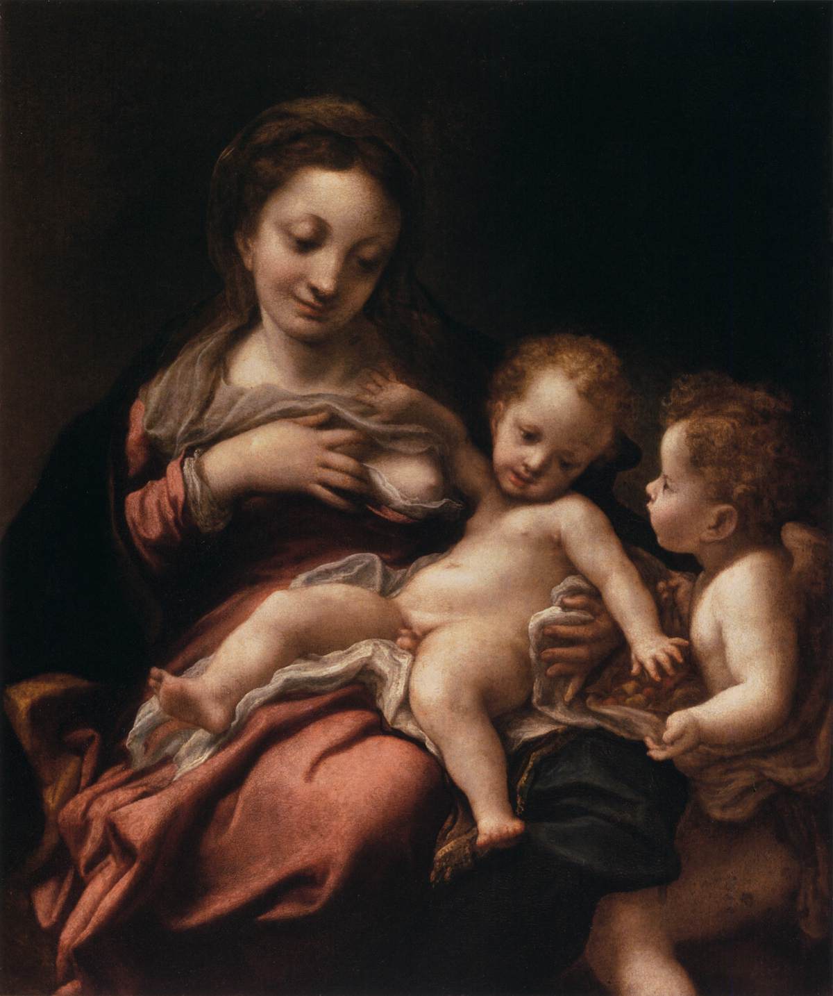 Virgin and Child with an Angel (Madonna del Latte) by CORREGGIO