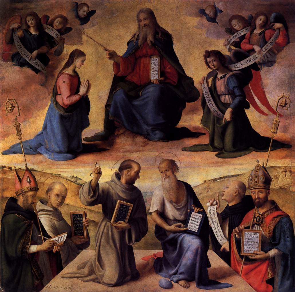 Immaculate Conception with Saints by PIERO DI COSIMO