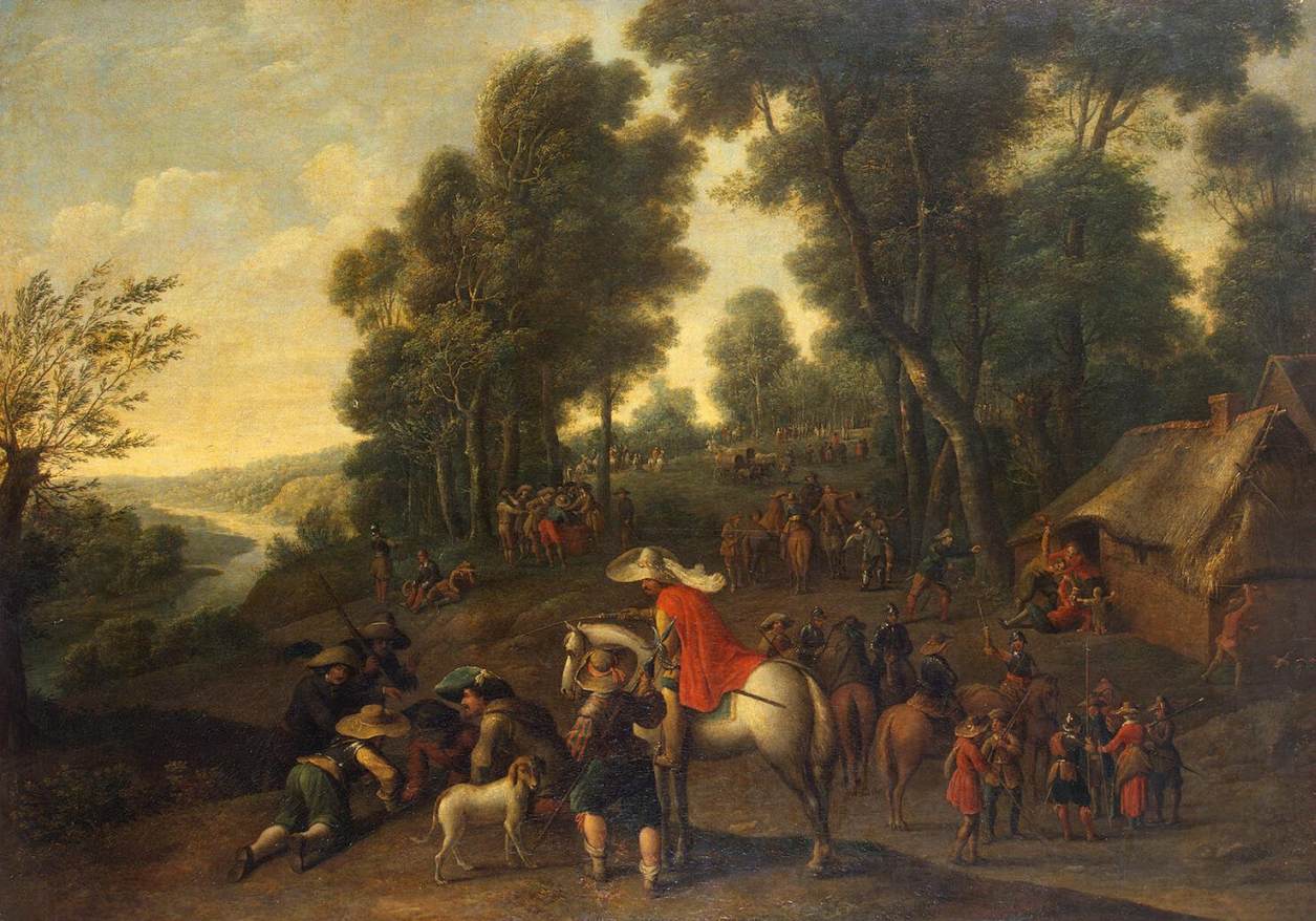 Halt of Horsemen in a Forest by SNAYERS, Pieter