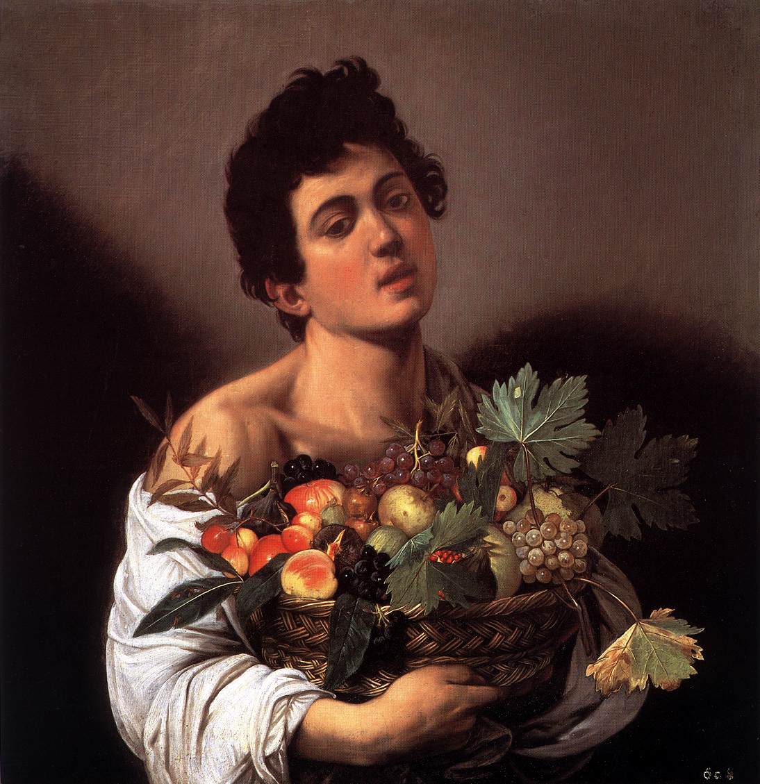 Boy with a Basket of Fruit by CARAVAGGIO