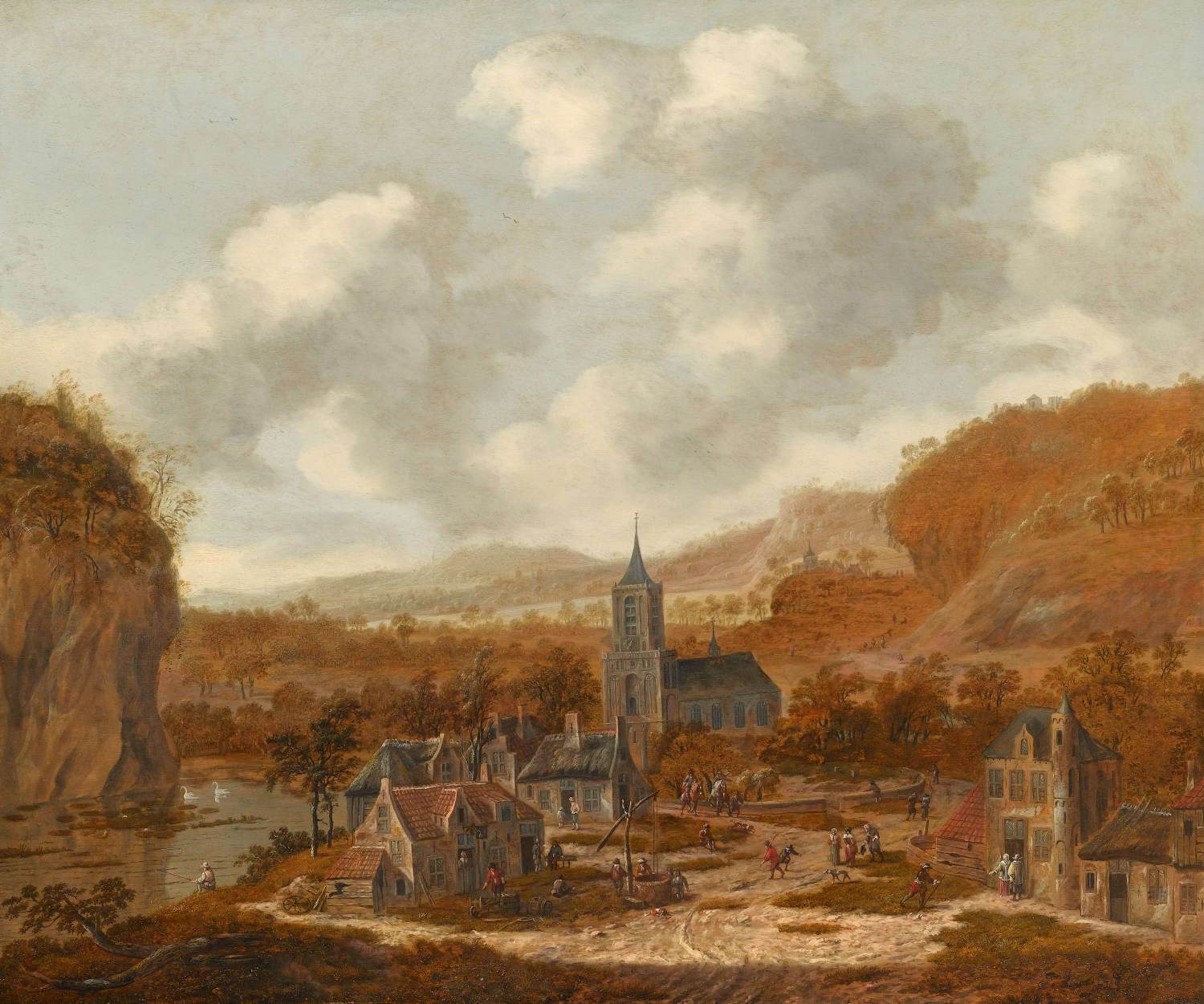 Town in a Hilly Landscape by