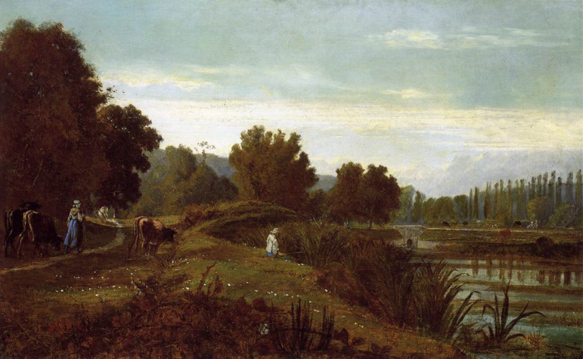 A Shepherd with his Flock by CABAT, Louis-Nicolas