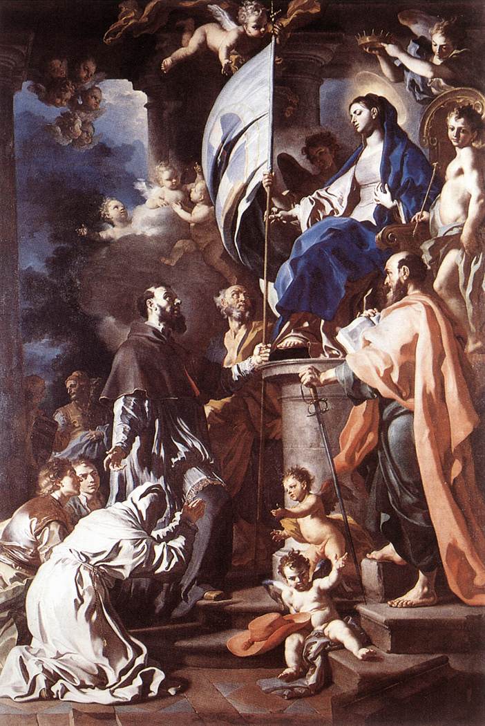 St Bonaventura Receiving the Banner of St Sepulchre from the Madonna by SOLIMENA, Francesco