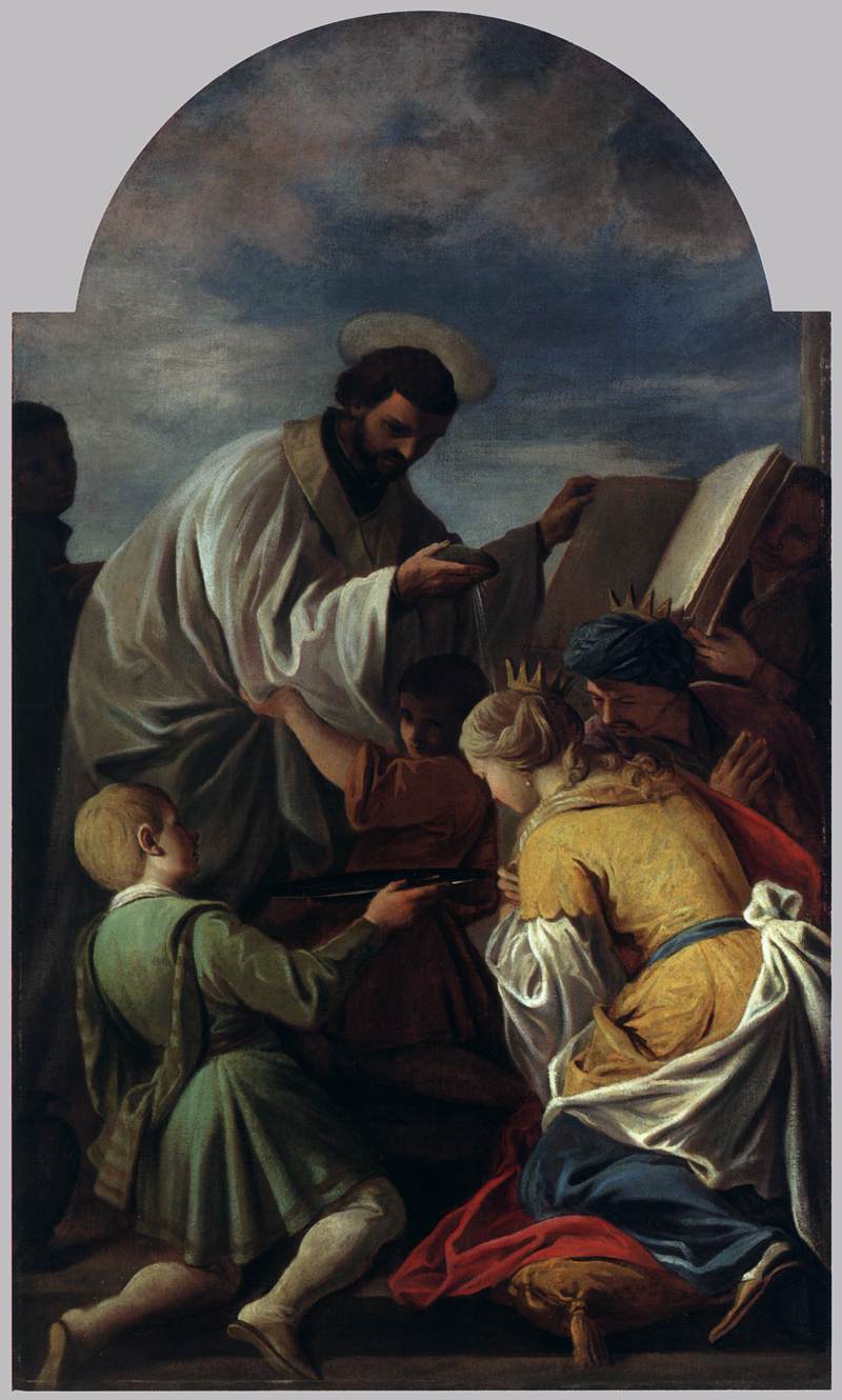 St Francis Xavier Baptizing Queen Neachile of India by