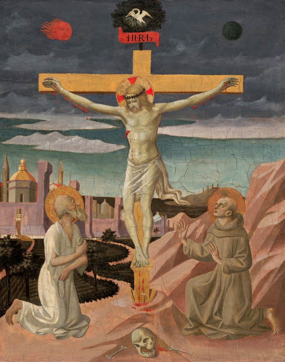 The Crucifixion with St Jerome and St Francis by PESELLINO