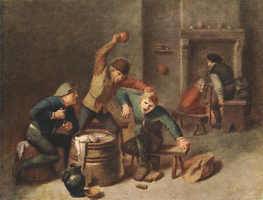 Brawling Peasants by BROUWER, Adriaen