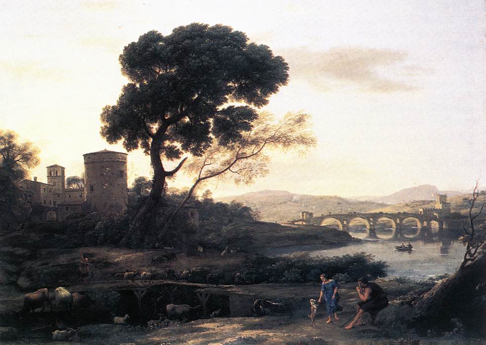 Landscape with Shepherds - The Pont Molle by