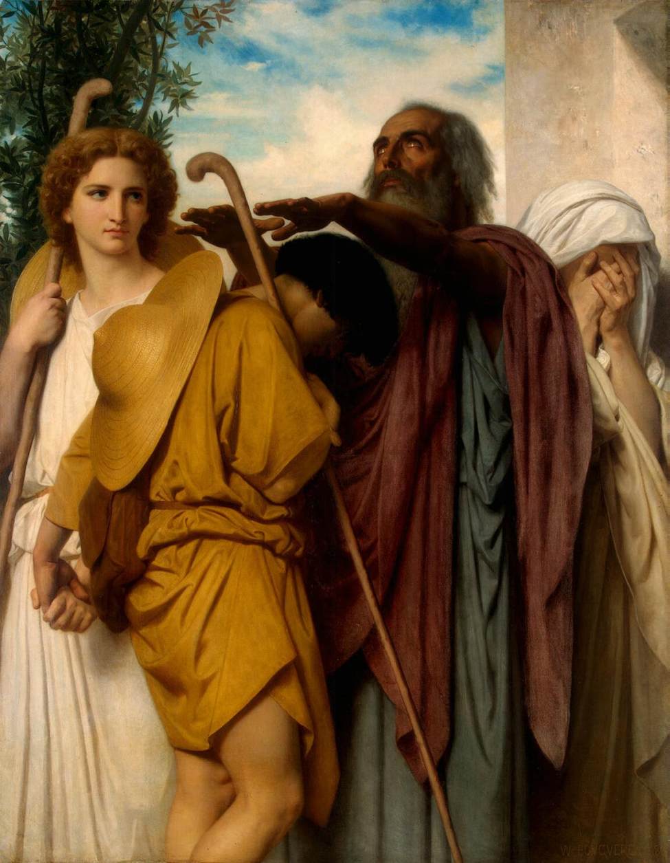 Tobias Saying Farewell to his Father by BOUGUEREAU, William-Adolphe