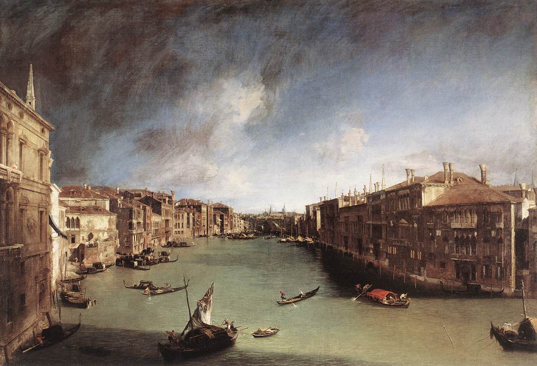 Grand Canal, Looking Northeast from Palazo Balbi toward the Rialto Bridge by