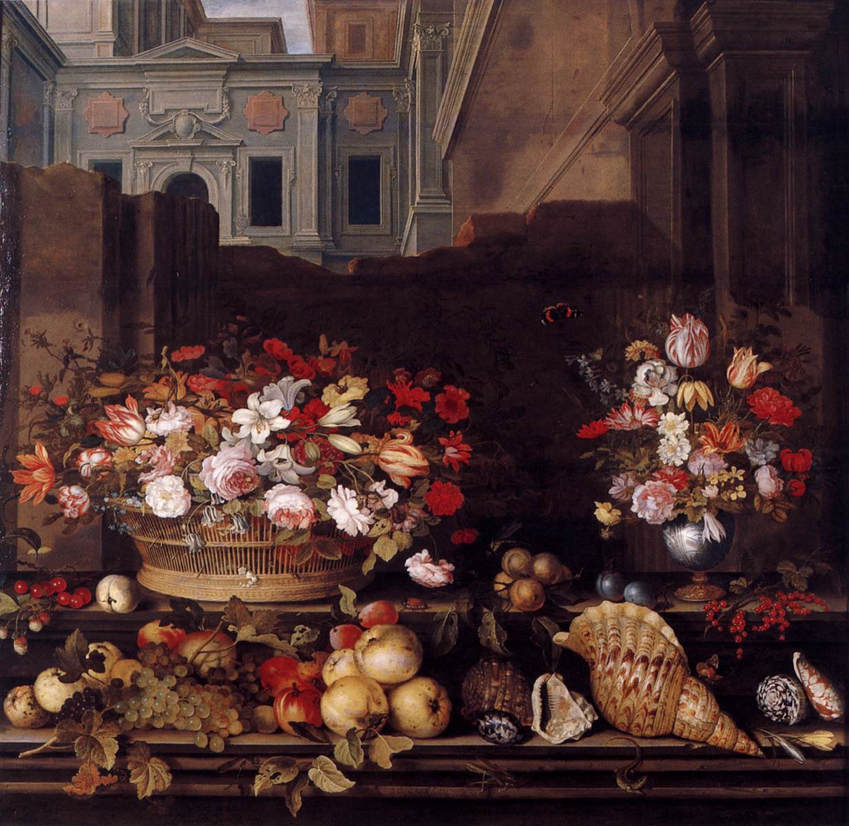 Still-Life with Flowers, Fruit, and Shells by