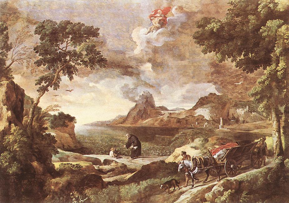 Landscape with St Augustine and the Mystery by DUGHET, Gaspard