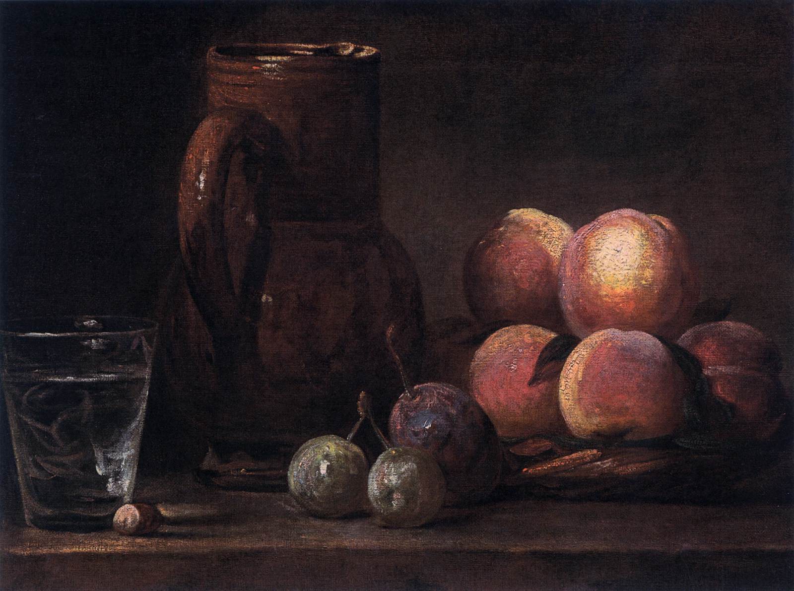 Fruit, Jug, and a Glass by CHARDIN, Jean-Baptiste-Siméon