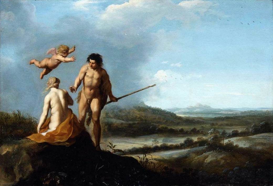 Nymph and Shepherd in Landscape by POELENBURGH, Cornelis van