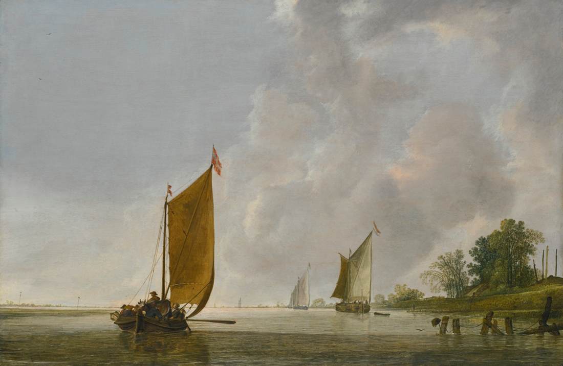 Calm Estuary at Dawn by VLIEGER, Simon de