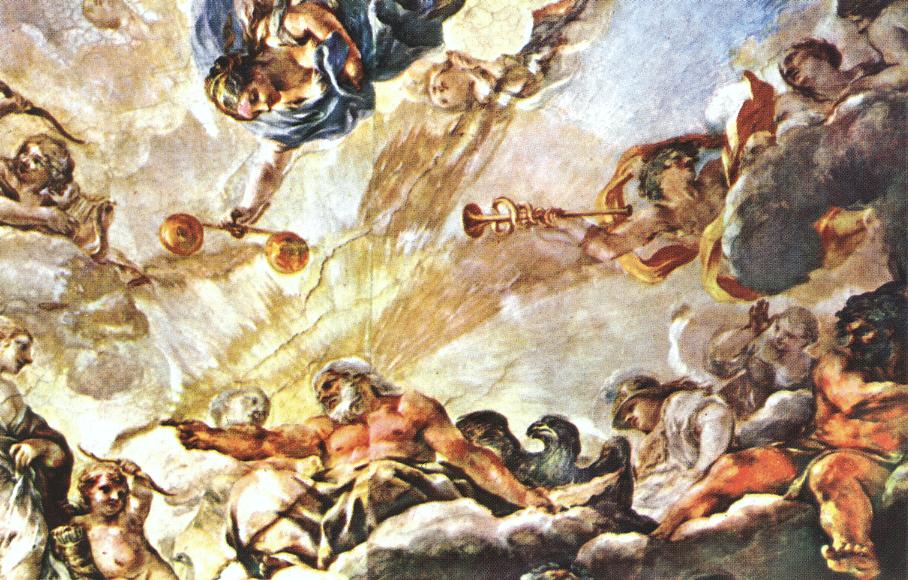 Apotheose of Aeneas (detail) by CORTONA, Pietro da