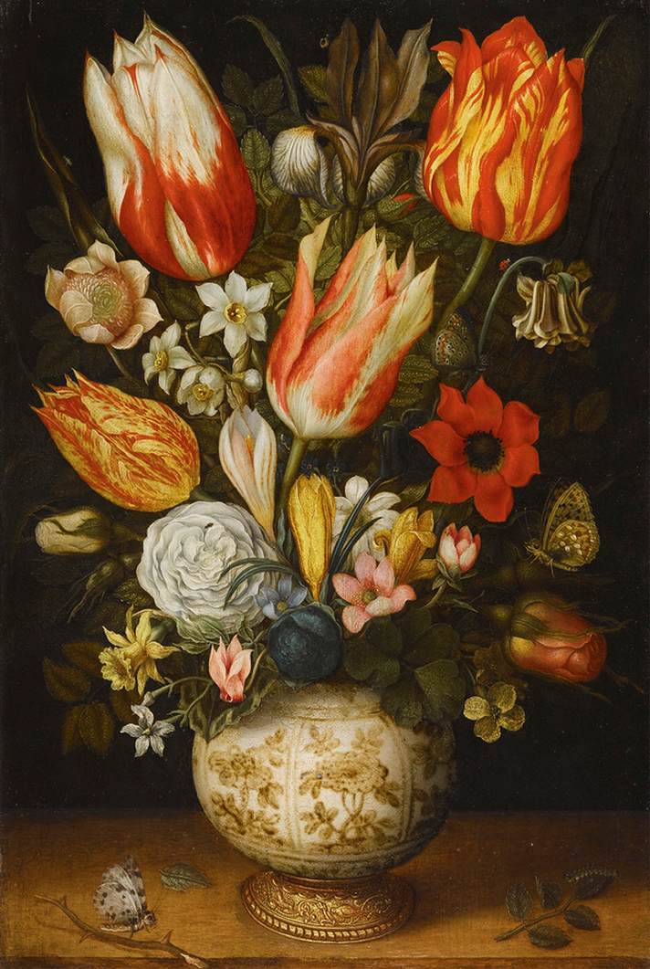 Flowers in a Porcelain Vase by BERGHE, Christoffel van den