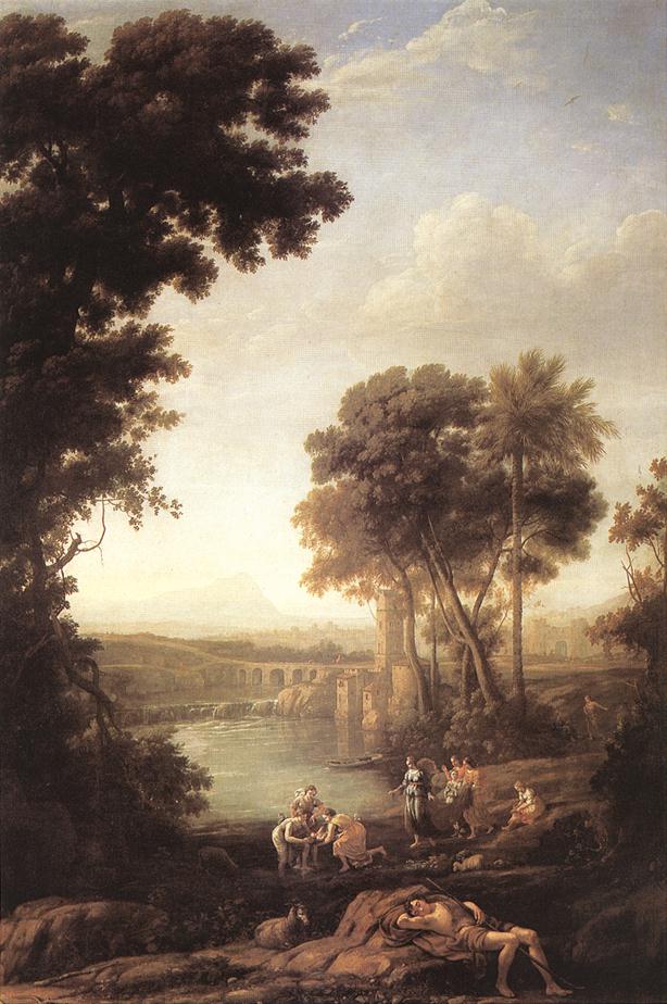 Landscape with the Finding of Moses by CLAUDE LORRAIN