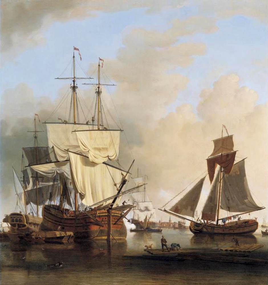 Shipping on the Thames off Rotherhithe by SCOTT, Samuel