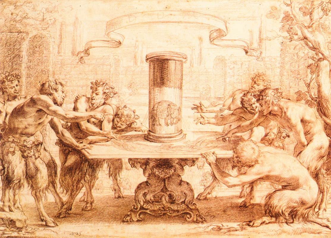 Eight Satyrs Admiring the Anamorphosis of an Elephant by