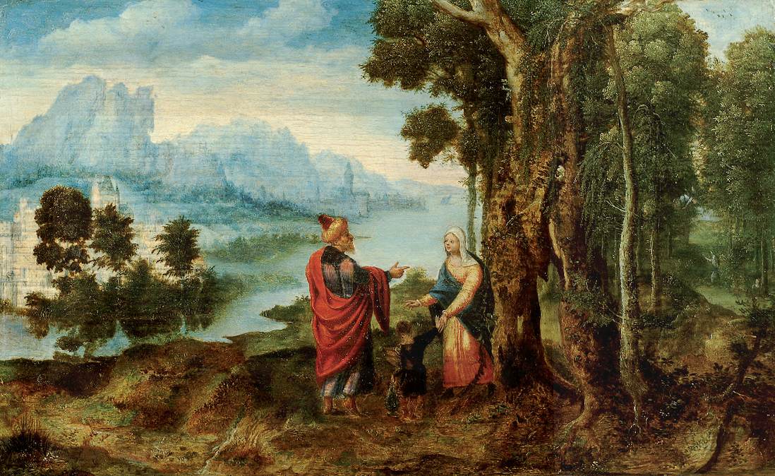 Landscape with the Repudiation of Hagar and Ishmael by BLES, Herri met de