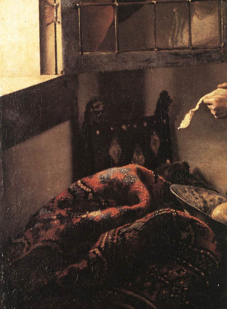 Girl Reading a Letter at an Open Window (detail) by