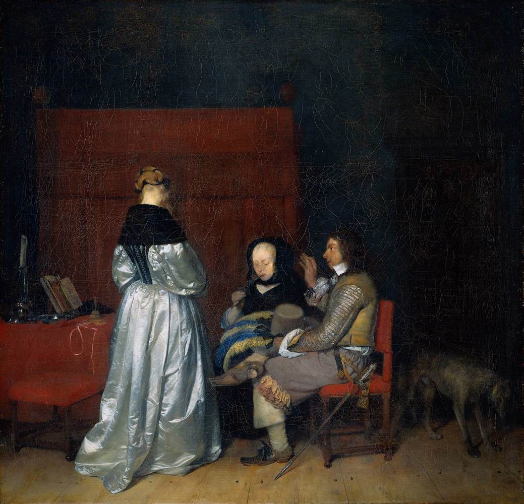 Paternal Admonition (Gallant Conversation) by TERBORCH, Gerard