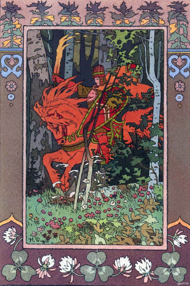 The Red Horseman by BILIBIN, Ivan Yakovlevich