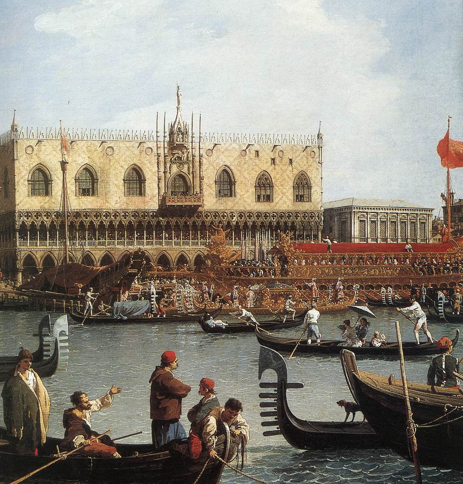 Return of the Bucentoro to the Molo on Ascension Day (detail) by CANALETTO