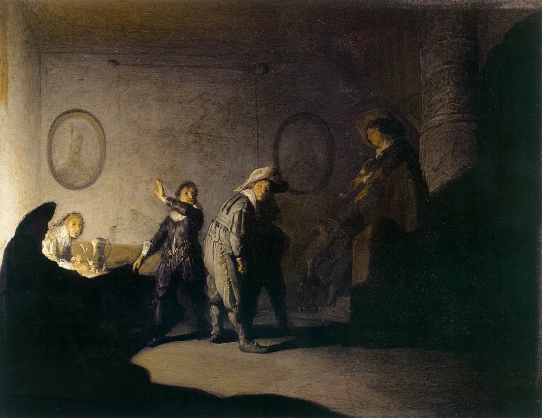 "Interior with Figures ("La Main chaude")" by REMBRANDT Harmenszoon van Rijn