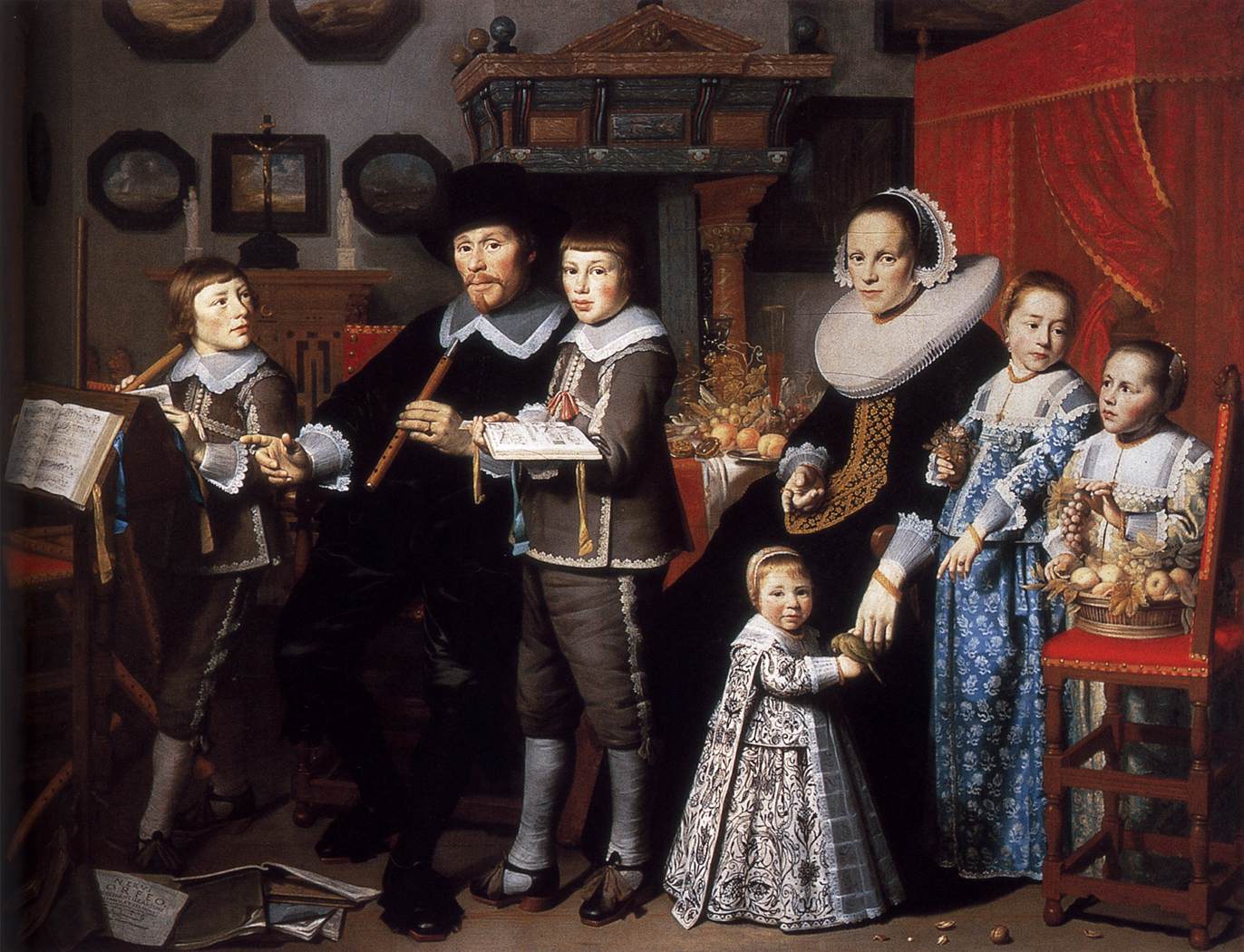 Portrait of Michiel van der Dussen and His Family by VLIET, Hendrick Cornelisz. Van