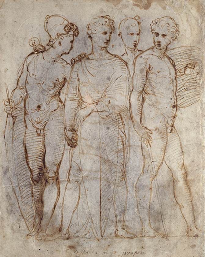 Group of Warriors (recto) by RAFFAELLO Sanzio