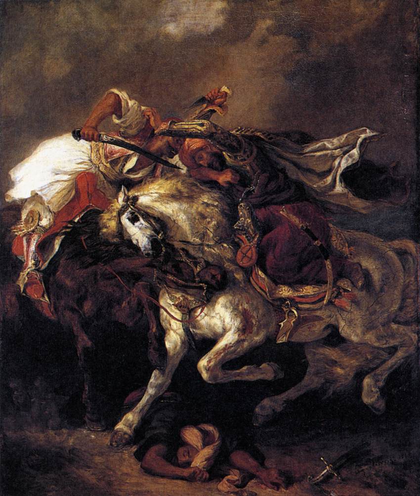 Combat of the Giaour and the Pasha by DELACROIX, Eugène