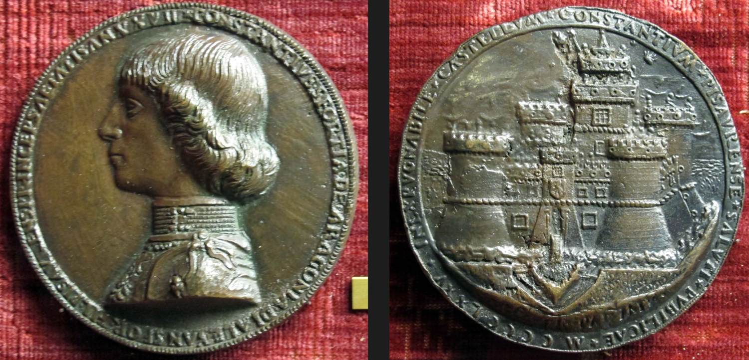 Portrait medal of Costanzo Sforza by ENZOLA, Gianfrancesco di Luca