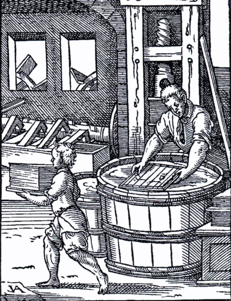 Papermaking (from the Book of Trades) by