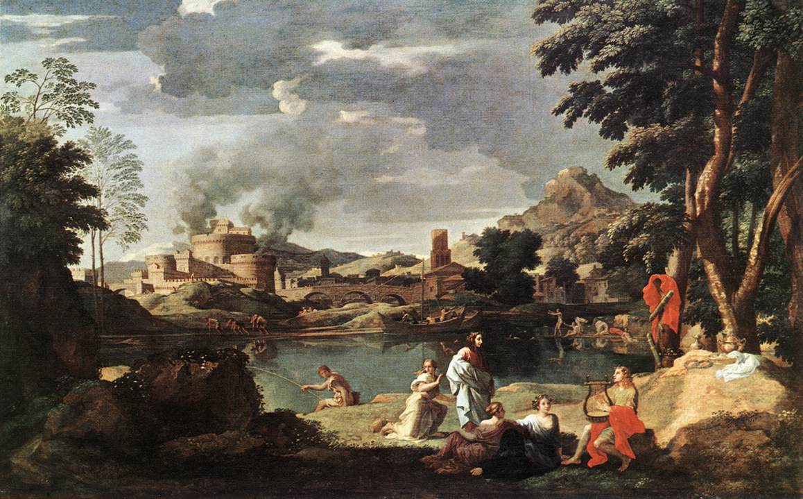 Landscape with Orpheus and Euridice by POUSSIN, Nicolas