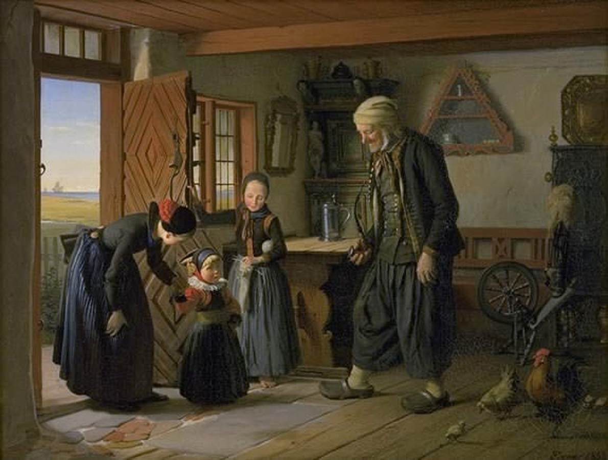 Visiting Grandfather by EXNER, Johan Julius