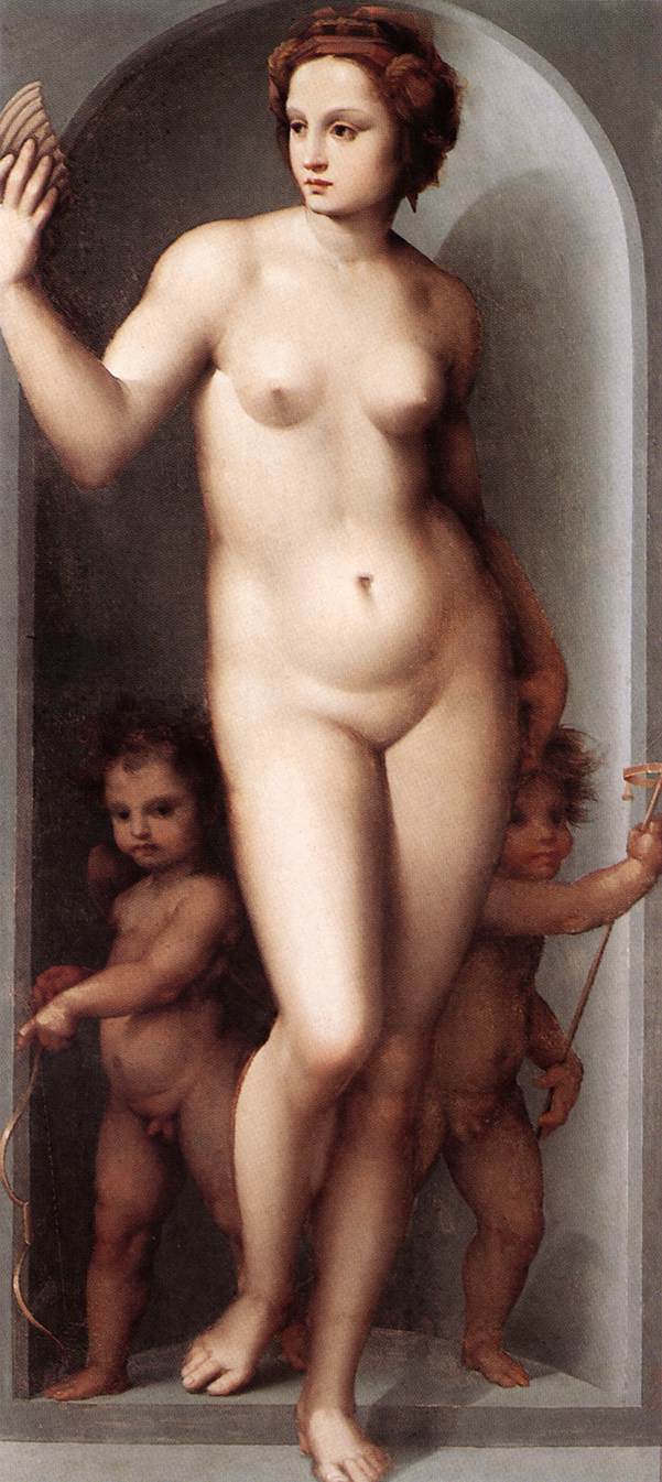 Venus and Two Cupids by BRESCIANINO, Andrea del