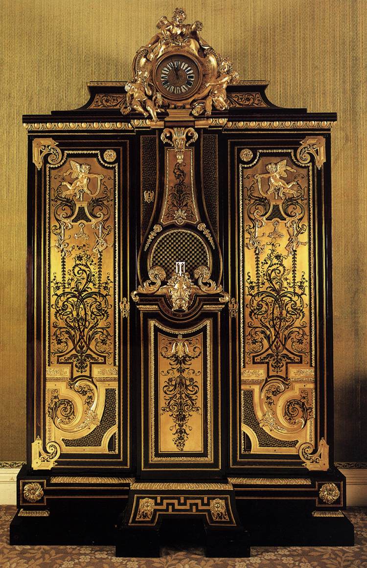 Wardrobe and clock by BOULLE, André-Charles