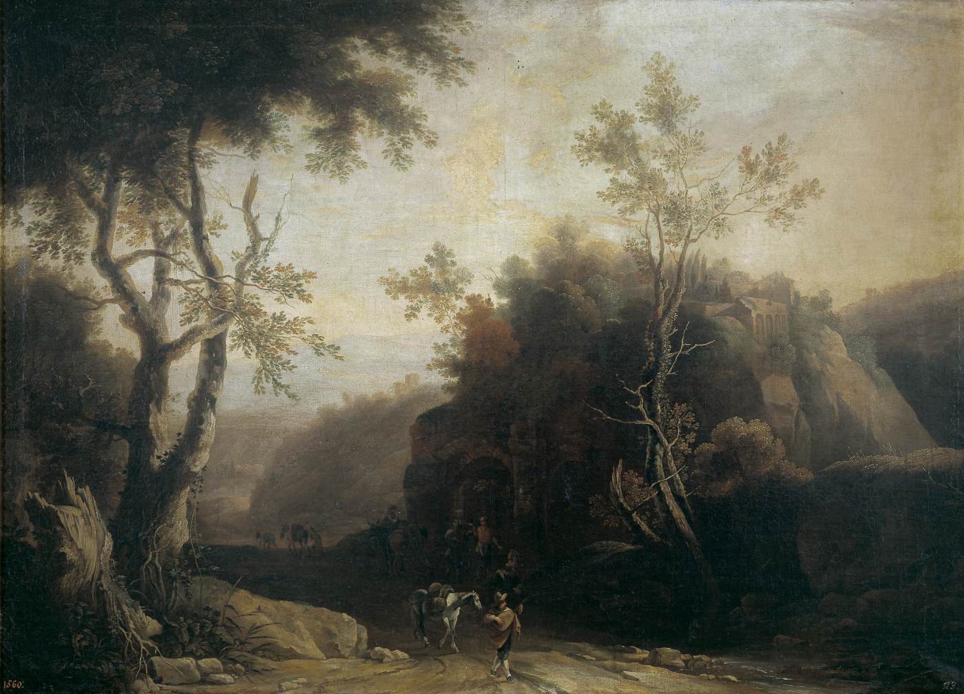 Landscape with Tavern and Roman Aqueduct by