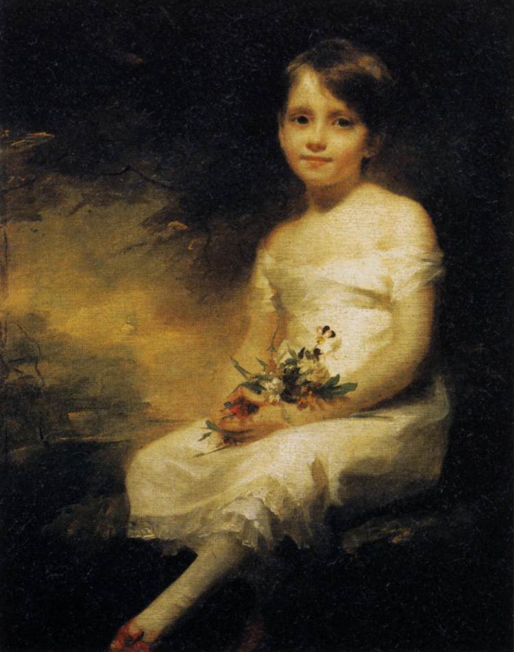 Young Girl Holding Flowers by RAEBURN, Sir Henry