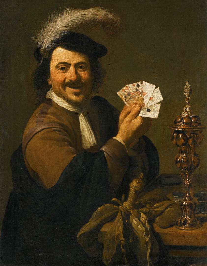 Card Player Showing His Hand by