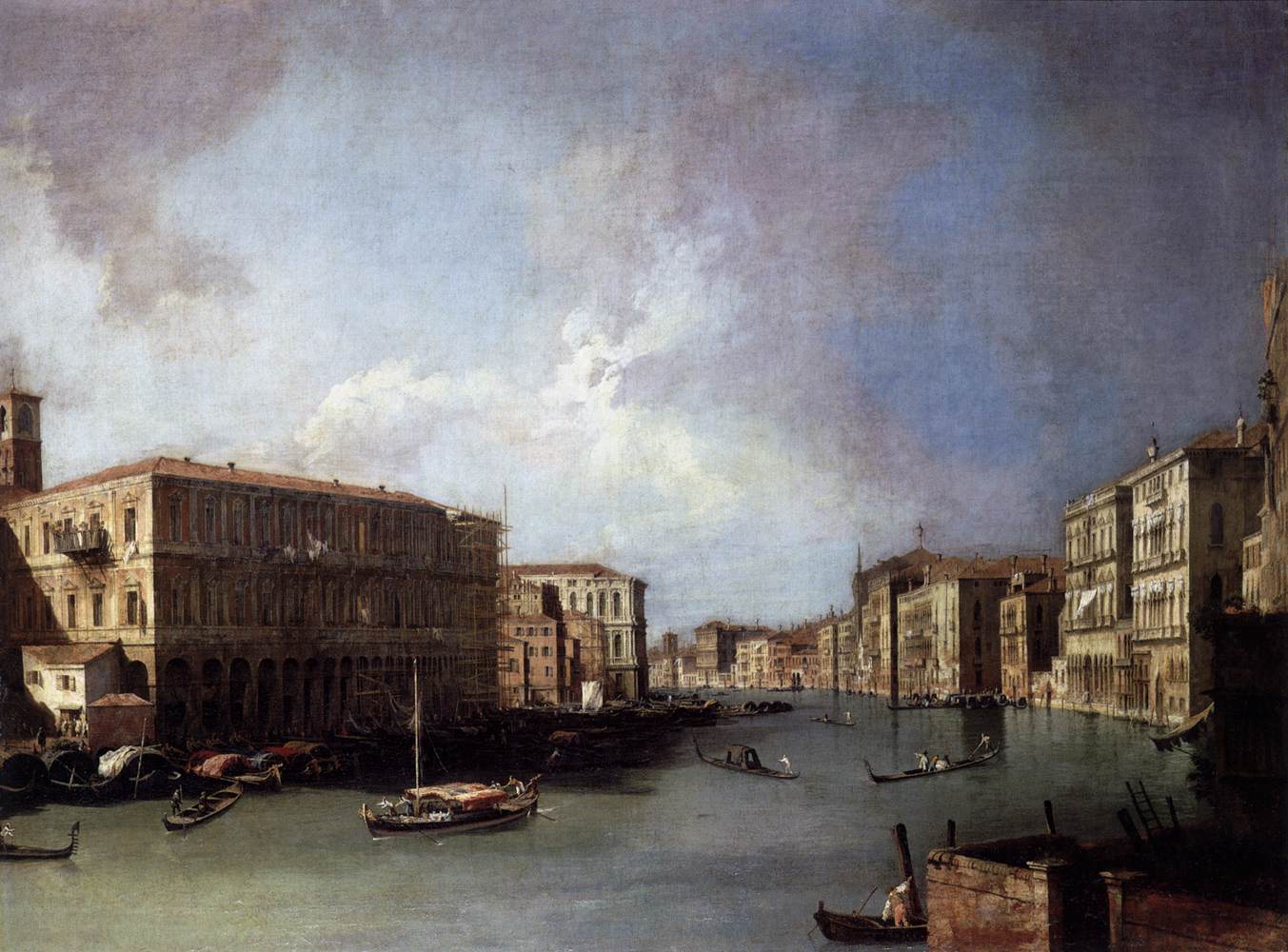 Grand Canal: Looking North from Near the Rialto Bridge by CANALETTO