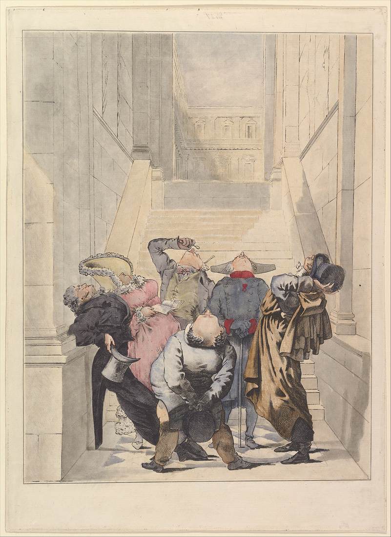 Visitors to the Salon Exhibition, Admiring the Ceiling by DEBUCOURT, Philibert-Louis